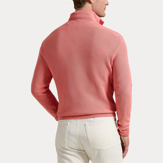 Polo Ralph Lauren Mesh-Knit Cotton Quarter-Zip Sweater