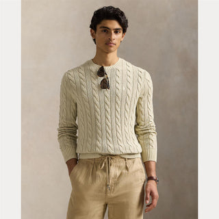 Polo Ralph Lauren Cable-knit Mineral-dyed Cotton Sweater