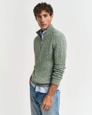 Gant Cotton Cable Knit Half-Zip Sweater