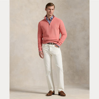 Polo Ralph Lauren Mesh-Knit Cotton Quarter-Zip Sweater