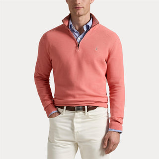 Polo Ralph Lauren Mesh-Knit Cotton Quarter-Zip Sweater