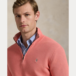 Polo Ralph Lauren Mesh-Knit Cotton Quarter-Zip Sweater