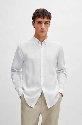 Boss S-LIAM Regular Fit Linen Shirt