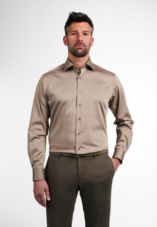 Eterna Twill Brown Modern Fit Shirt