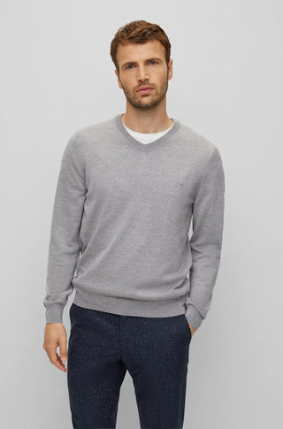 Boss Baram-L V-Neck Wool Sweater