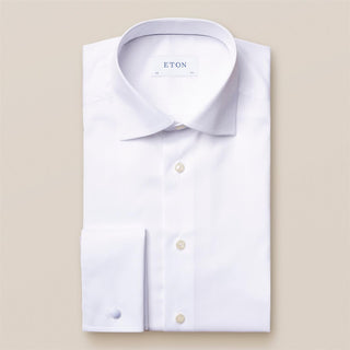 Eton White Signature Twill Shirt - French cuff Slim