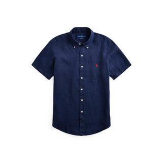 Polo Ralph Lauren Slim Short Sleeve Piece Dye Linen Shirt